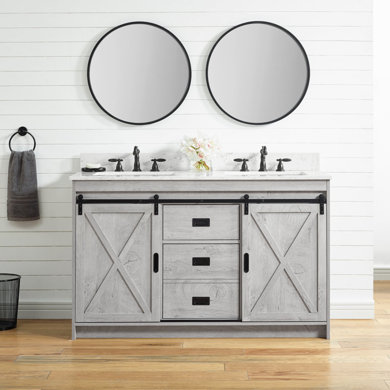 Sand & Stable Jillian 54'' Free Standing Double Bathroom Vanity with